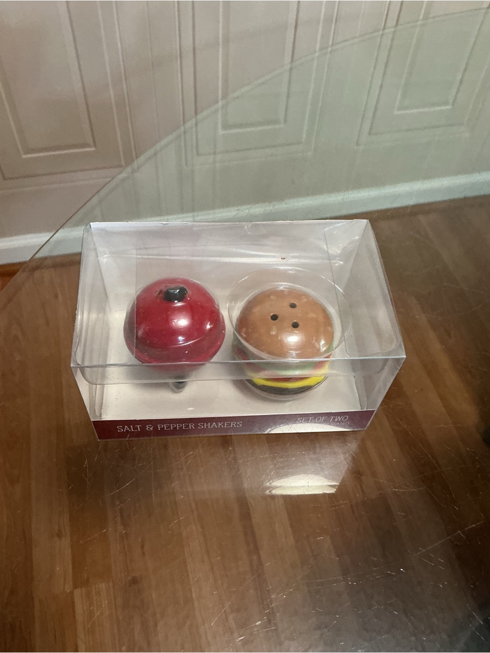 Hand Painted Ceramic Salt & Pepper Shakers Set, Grill & Burger, 2pc
